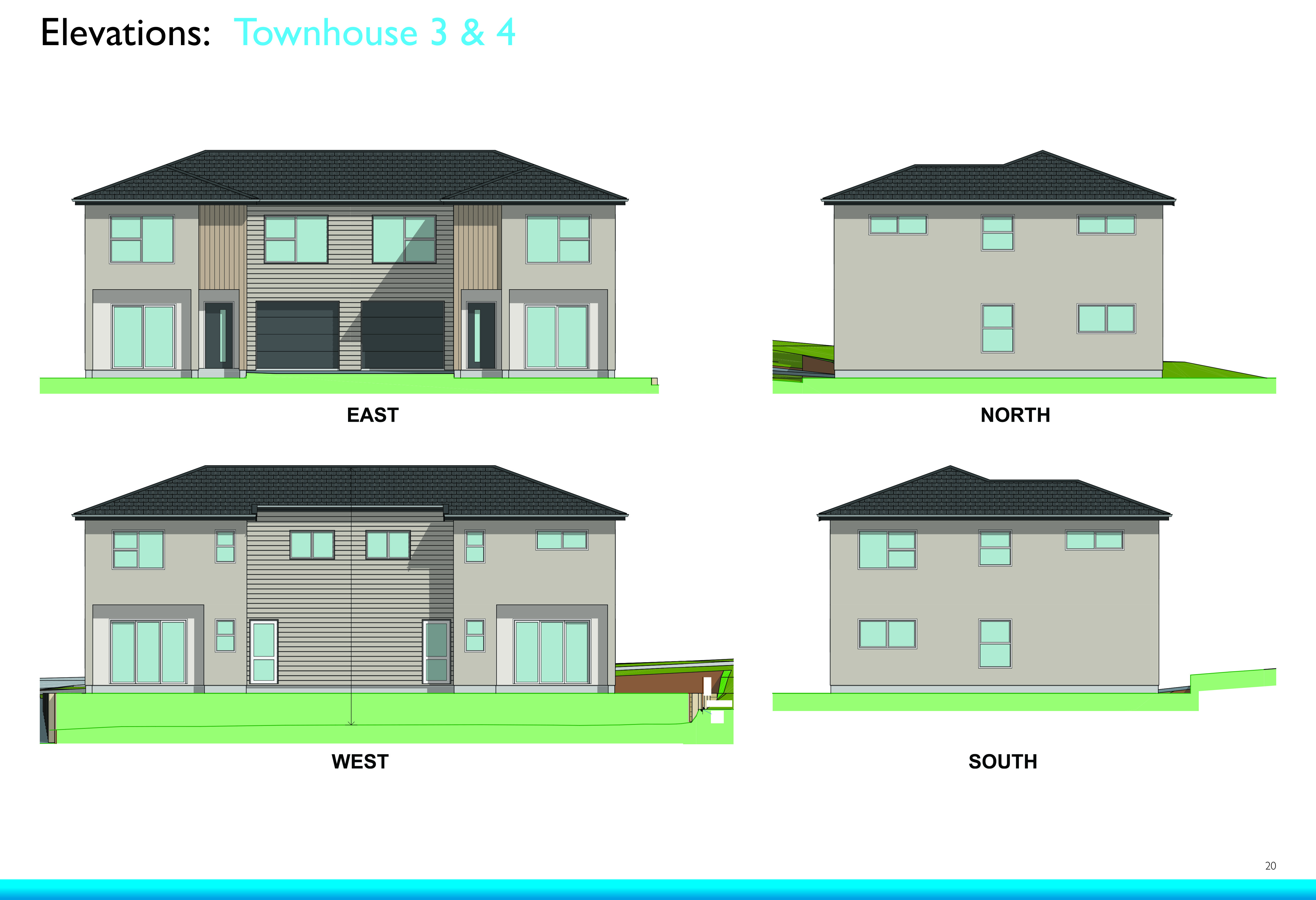 Townhouse 3 and 4 elevations
